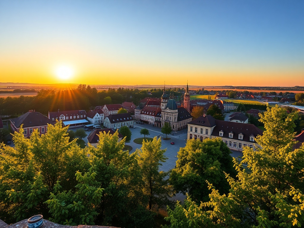 Malowniczy krajobraz Puszczykowskiego Uroczyska z lasami i jeziorem w tle